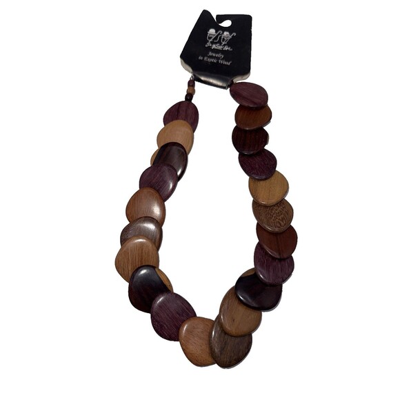 Necklace Bracelet Earings  Costa Rica  Discs Exotic Ironwood Overlap Artisan main image 4